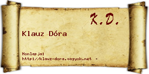 Klauz Dóra névjegykártya